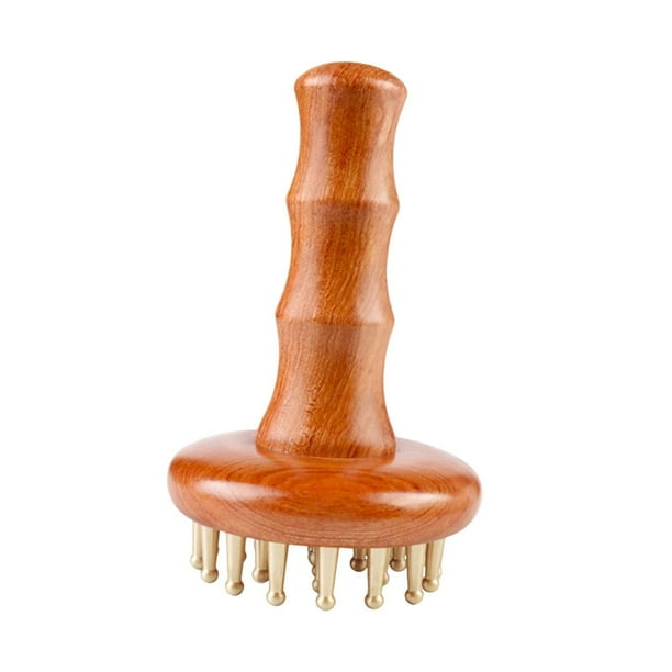 Cepillo de masaje corporal de madera, de mano, ideal para estimular los meridianos del cuerpo, cuello, manos y hombros. mapa sin puntos