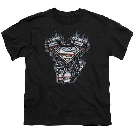 Superman - V Twin Logo - Youth Short Sleeve Shirt - Medium