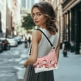 thumbnail image 2 of Kuiaobaty Snowman Print Underarm Sling Bag for Women, Snowflake Print Vegan Leather Hobo Purse Tote with Zipper Closure, Lightweight Travel Shoulder Bag for Christmas 2025, Pink, 2 of 7