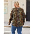 thumbnail image 2 of WQD Plus Size Boho Blouse for Women Long Sleeve Casual Loose Fit Tops Vintage Floral Print Tunic Shirt Fall Winter Clothing, 2 of 6