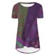 thumbnail image 3 of Tops Cortos para Mujeres Casual Impreso Delantero Corto Espalda Larga Manga Corta Raglan Cuello Redondo Superior, 3 of 5