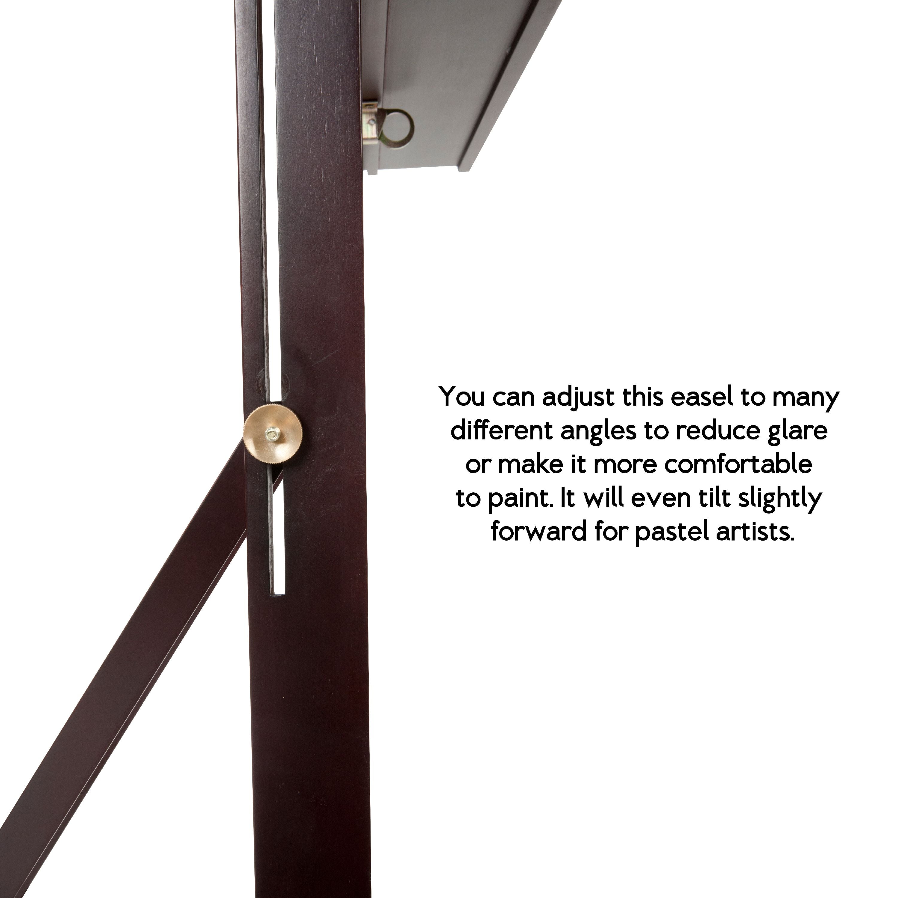 SoHo Urban Artist Wooden Easel - H-Frame Studio Easel for Tabletop Easels for Painting & Drawing Desk, Supports Canvases Up to 71", Mahogany Finish, Adjustable with Locking Casters