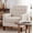 Beige-13, variant on BSHTI Modern Accent Chair with Vintage Rivets Finish, Footrest Chair Set with Solid Wood Legs and Ergonomic Backrest, Button Tufted Upholstered Armchair for Livingroom
