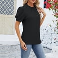thumbnail image 5 of frariair Ladies Fashion Printed Loose Fit T-Shirt Featuring Peplum Hem Detail And Breathable Fabric For Warm Weather Black, 5 of 8