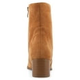 thumbnail image 4 of Journee Womens Hayven Stacked Block Heel Almond Toe Booties, Widths Available, 4 of 10