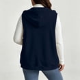 thumbnail image 5 of Lightweight Hoodies for Women Zaewscy Women Hooded Sleeveless Vest Button Front Casual Drawstring Waistcoat with Side Pockets Navy S, 5 of 6