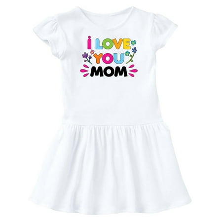 

Inktastic I Love You Mom with Flowers Gift Toddler Girl Dress