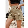thumbnail image 5 of Women's Casual Comfortable Solid Color Jean Workwear Shorts with Multi-Pocket Functionality, Personality Street Style for Urban Fashion, Durable and Practical Everyday Wear,Khaki L, 5 of 5