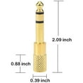 thumbnail image 2 of Quarter Inch Adapter, 6.35mm (1/4 Inch) Male to 3.5mm (1/8 Inch) Female Headphone Jack Plug, Gold 6 Pack, 2 of 5