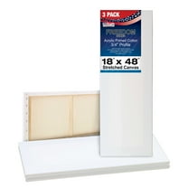 U.S. Art Supply  18" x 48" Professional Quality Acid Free Stretched Canvas 3-Pack - 3/4 Profile 12 Ounce Primed Gesso