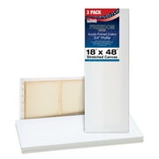 U.S. Art Supply  18" x 48" Professional Quality Acid Free Stretched Canvas 3-Pack - 3/4 Profile 12 Ounce Primed Gesso