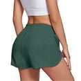 thumbnail image 5 of Women's Shorts Womens Running Workout Elastic Waist Pants Shorts Athletic Pocket Pants,Green Women's Shorts S, 5 of 8