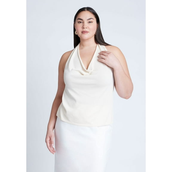 ELOQUII Women's Plus Size Sweater Halter