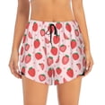 thumbnail image 2 of Balery Strawberry Pantalones cortos deportivos para mujer con forro y dos bolsillos, elásticos, para entrenamiento, gimnasio, yoga-Medium, 2 of 7