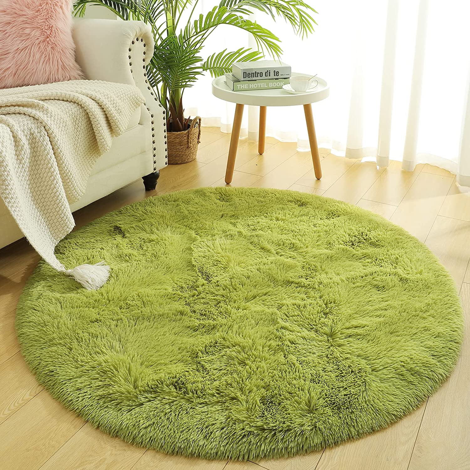 Fluff Loop Rug YJ.GWL Round Fluffy Area Rugs Fluffy Carpet Plush Rug for Living Room ...