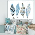 thumbnail image 2 of Designart 'Abstract Blue Boho Feathers I' Bohemian & Eclectic Framed Canvas Wall Art Print, 2 of 5