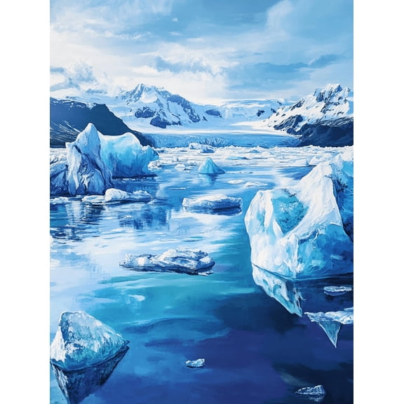 Glacier Landscape Canvas Print/Painting,Suitable for Living Room, Bedroom, Office, Hotel, and Restaurant Decoration.