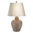 thumbnail image 2 of 360 Lighting Bentley Rustic Farmhouse Table Lamp 29" Tall Brown Leaf Hammered with Table Top Dimmer Off White Empire Shade for Bedroom Living Room, 2 of 6