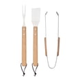 thumbnail image 1 of MidOcean Ensemble d'Outils de BBQ Chêne Fumé (Lot de 3), 1 of 5