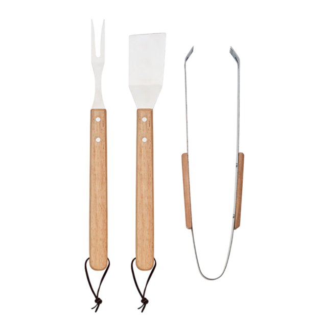 MidOcean Ensemble d'Outils de BBQ Chêne Fumé (Lot de 3)