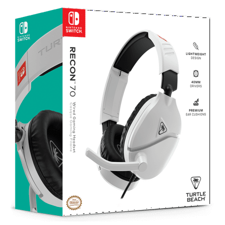 Turtle Beach - Recon 70 Wired Gaming Headset for Nintendo Switch, Nintendo Switch Lite & Nintendo Switch - OLED Model - White