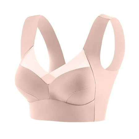 

Aayomet Women Sport Bra Women s Fixed Cup Ice Silk Beautiful Back Gathered Without Steel Ring Comfortable And Bra For Beige XXL