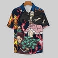 thumbnail image 3 of Demon Slayer Casual Short Sleeve Shirt Lapel Collar Shirt Summer Beach Shirt 6XL, 3 of 8
