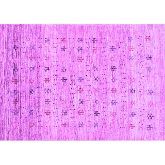 Ahgly Company Indoor Rectangle Abstract Purple Contemporary Area Rugs, 2' x 5'