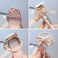 thumbnail image 6 of Staki Princess Shoes for Girls Girl's Bow Mary Jane Dress Shoes Ballet Princess Flats with Rhinestone Strap for Party Wedding School Kid Pink,12 Little Kid, 6 of 6