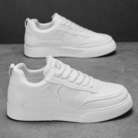 Men's Low Top Skate Sneakers, Classic Lace-up Casual Walking Shoes for Daily Wear