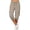 Beige, variant on Women's Drawstring Elastic Waist Cargo Capri Jogger Pants,Side Flap Pocket Cuffed Mid-Calf Casual Sweat Capri for Sports Daily Lounge Wear