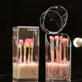 thumbnail image 4 of Soporte para brochas de maquillaje, soporte para lápiz de cejas transparente, soporte para cosméticos con perla falsa, 4 of 8