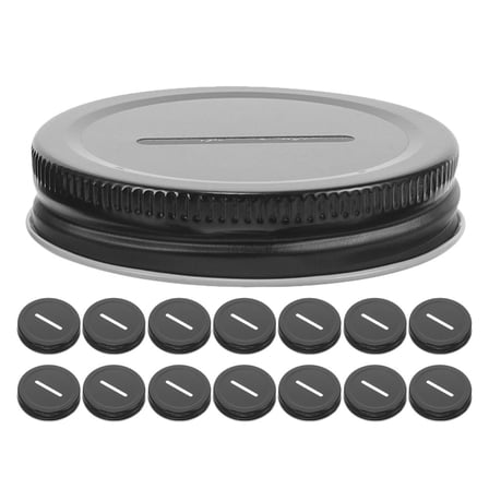 HEMOTON MLINS 15pcs Mason Jar Lid Coin Bank Tinplate Piggy Bank Glass Bottle Lid Metal Coins Bank Lid Insert Accessories