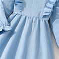 thumbnail image 6 of CAIVO Kids Casual Dresses Elegant Ruffle Long Sleeve Girls Party Dress With Backless And Bow For Kids Teen Cozy O-Neck Sundress, 6 of 9