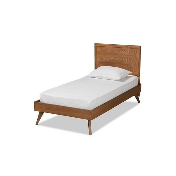 Baxton Studio Jiro Walnut Brown Finished Wood Twin Size Platform Bed