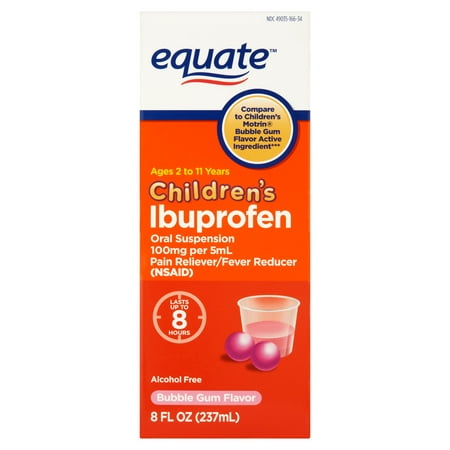 equate Ibuprofène Suspension pour enfants Bubblegum, 8 oz