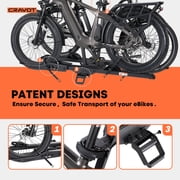 CRAVOT E2 PLUS Foldable Hitch 2-eBike Rack, 200 LBS Capacity, 2 Receiver