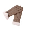 thumbnail image 2 of Lilgiuy Winter Touchscreen Gloves for Women Solid Color Warm Windproof Stretchy Soft Texting Mittens for Skiing Skating Khaki, 2 of 4
