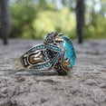 thumbnail image 1 of Anillo de oficina y papelería, anillo azul estilo punk grabado vintage, anillo de personalidad de moda, regalos de joyería para hombres y mujeres (5) un anillo, 1 of 6