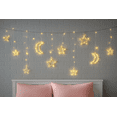 thumbnail image 4 of Moon Star Light Curtain 138" LED String Lights with 3 Moons & 9 Stars, Multi-Color, 4 of 5