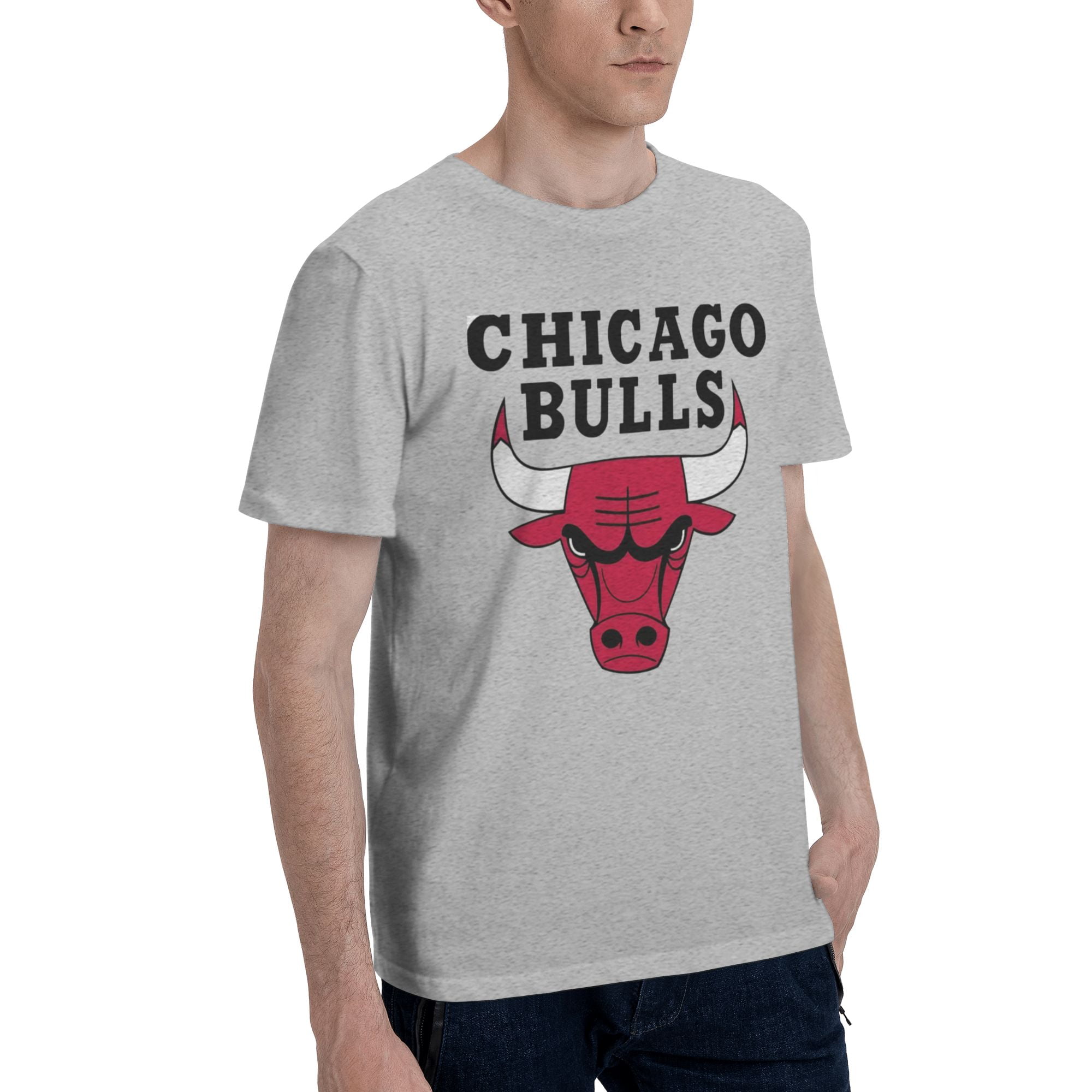 Chi-cago-Bulls Men's Basic Short Sleeve T-Shirt Deep Heather Large 