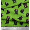 thumbnail image 3 of Soimoi Green Cotton Voile Fabric Star & Monster Cartoon Fabric Prints By Yard 42 Inch Wide, 3 of 3