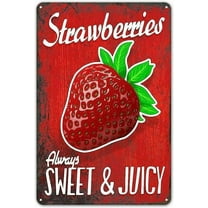 5.5x8 Inch Strawberry Decorations For Kitchen Vintage Strawberry Tin Sign Fruit Metal Sign Retro Decor Sign Wall Decor Home Decor Suitable For Bedroom Restaurant Bathroom Bar Cafe
