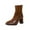 Brown, variant on Lovzfmll Ankle Boots for Women, Mid Calf Square Toe Low Heel, Chunky Mid Heel Square Toe Chelsea Leather Boots Casual Black Boots