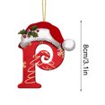 thumbnail image 5 of Luoshdecor 26 Letter Ornaments Christmas Tree Hanging,Cute Xmas Hat Christmas Letter with Gold snowflakes Tree Hanging Decor Xmas Alphabet for DIY Craft Ornaments (P), 5 of 6