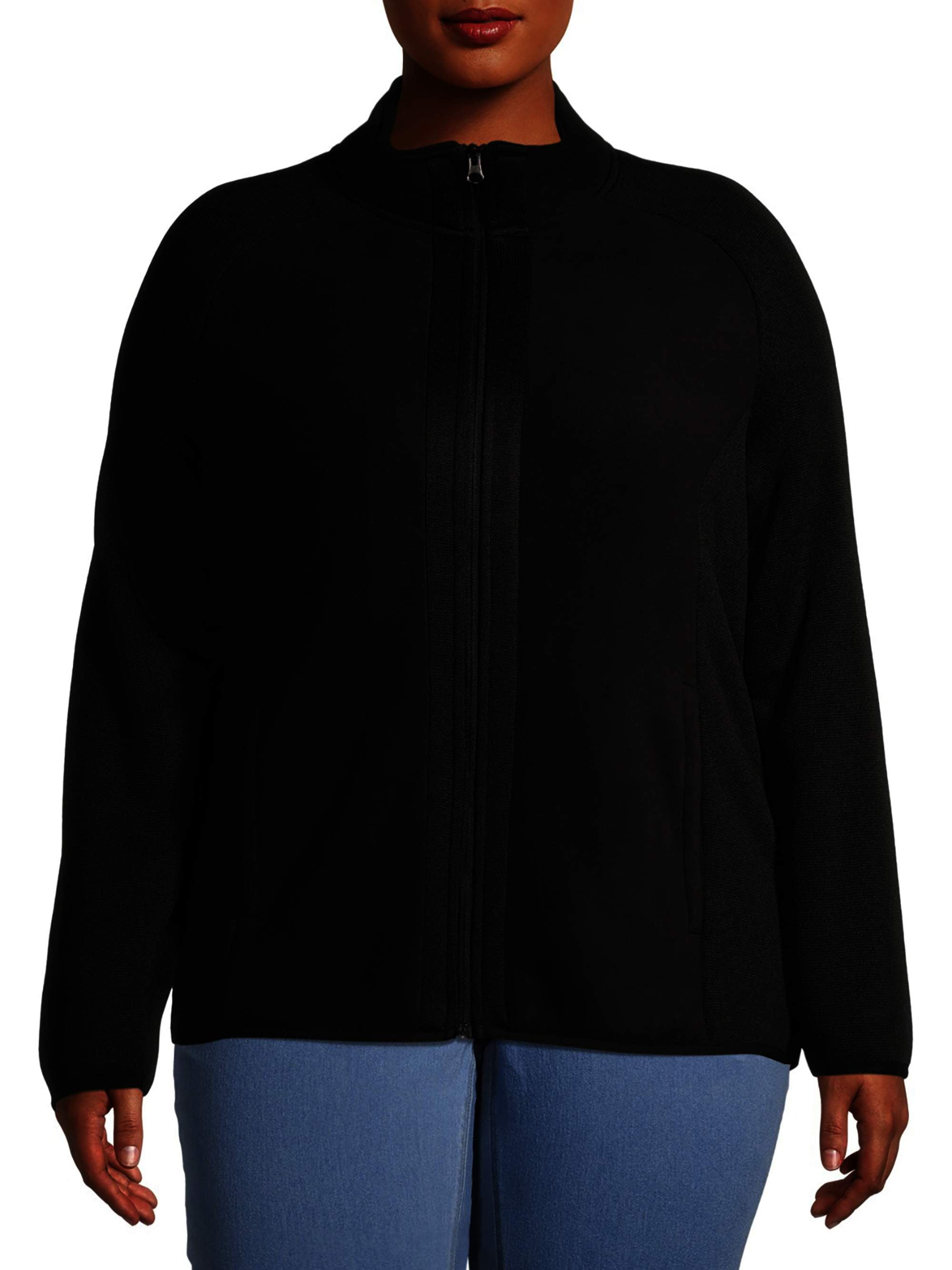 Time and Tru - Time and Tru Women's Plus Size Sweater Fleece Full Zip Jacket - Walmart.com 