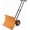 Orange, variant on Rugerasy 29in Snow Shovel,Snow Shovel Pusher with Double Rod,2-Wheel Angled Blade Metal Snow Removal,5 Level Adjustable Height Handle,Snow Plow for Sidewalk,Orange