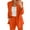 Orange, variant on LEKDFST Women's 2 Piece Suit Lady One Button Business Work Office Slim Fit Blazer Jacket Pants Set Green L