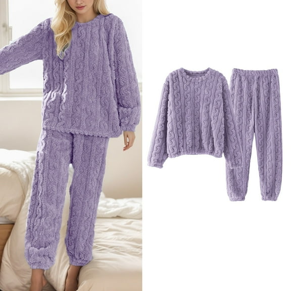Warm Pajamas For Women Fuzzy Pajama Sets Cozy Oversized Pullover Pants Sets Loungewear 2 Piece Women Pajamas Set Thermal Ladies Shorty Pajamas Tie Womens Set Women Shorts And Shirt Set Ladies Flannel