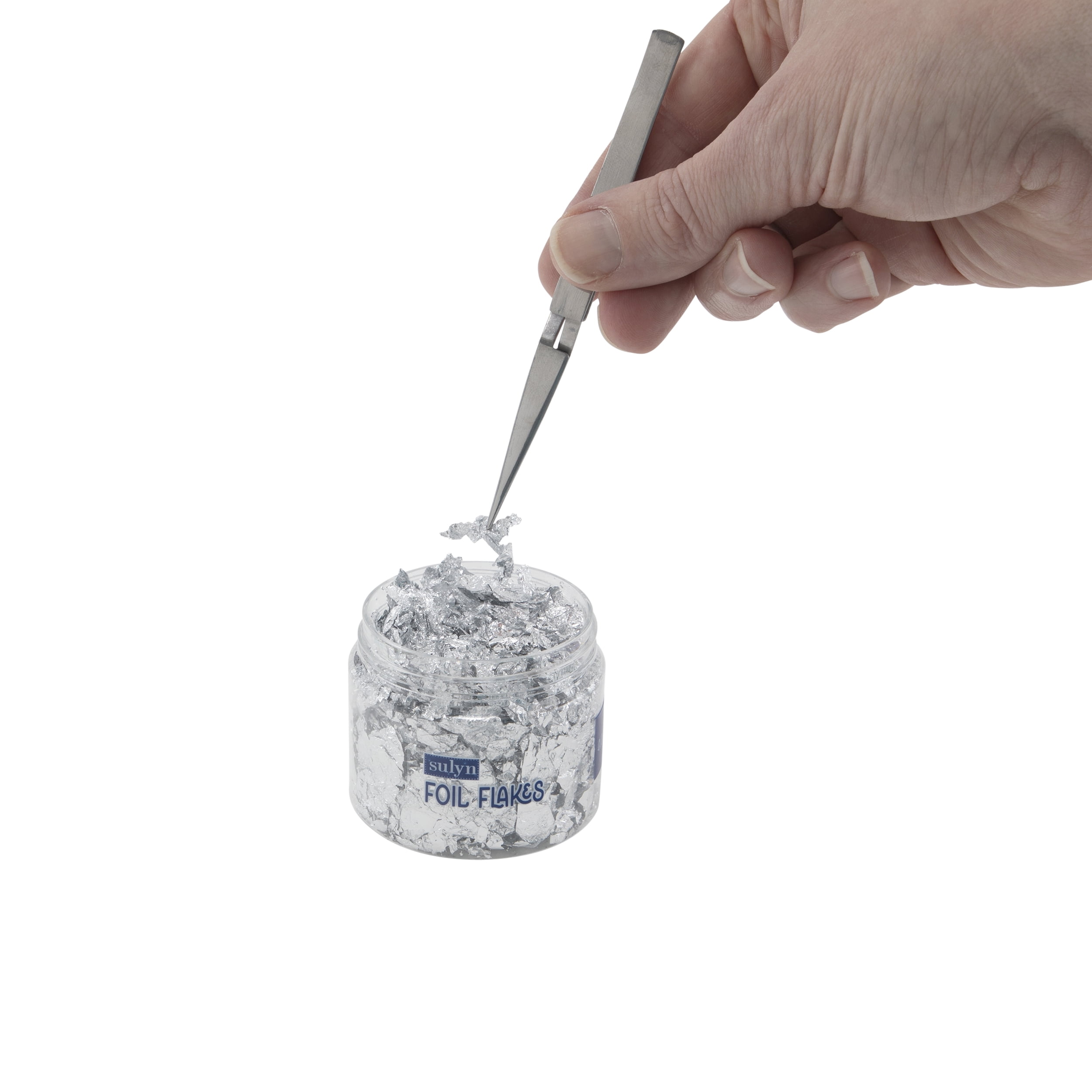 Sulyn 0.07 oz Foil Flakes- Silver, Plastic Container